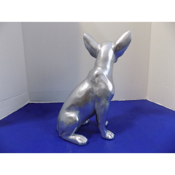 NEW Chihuahua Statue Figurine Silver Chihuhua Dog Figurine - Picture 6 of 7